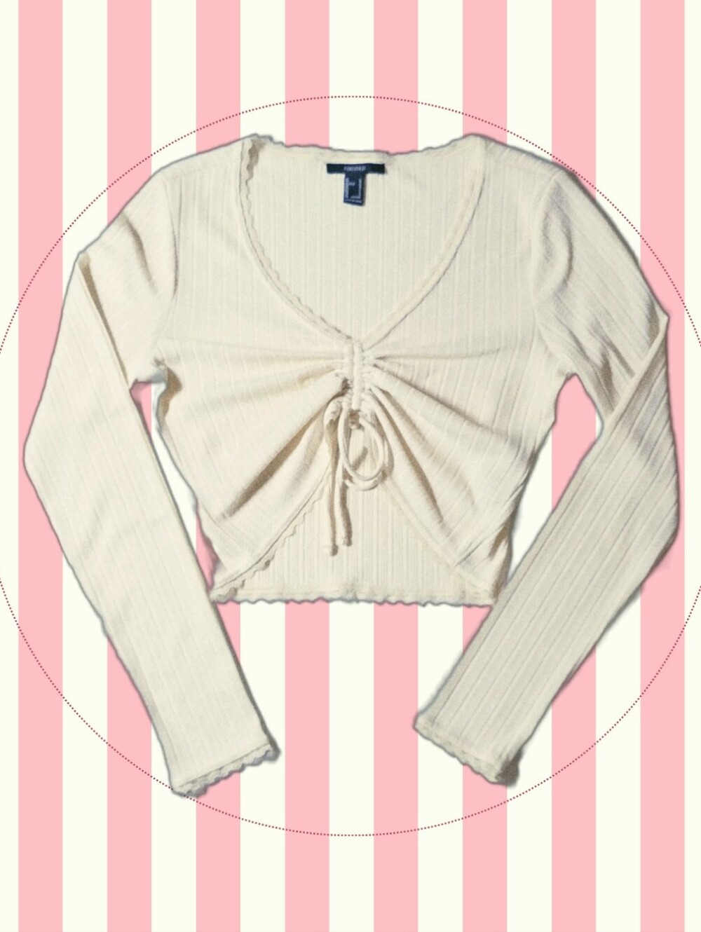 Forever 21 size L ~ Cream Long Sleeve Top